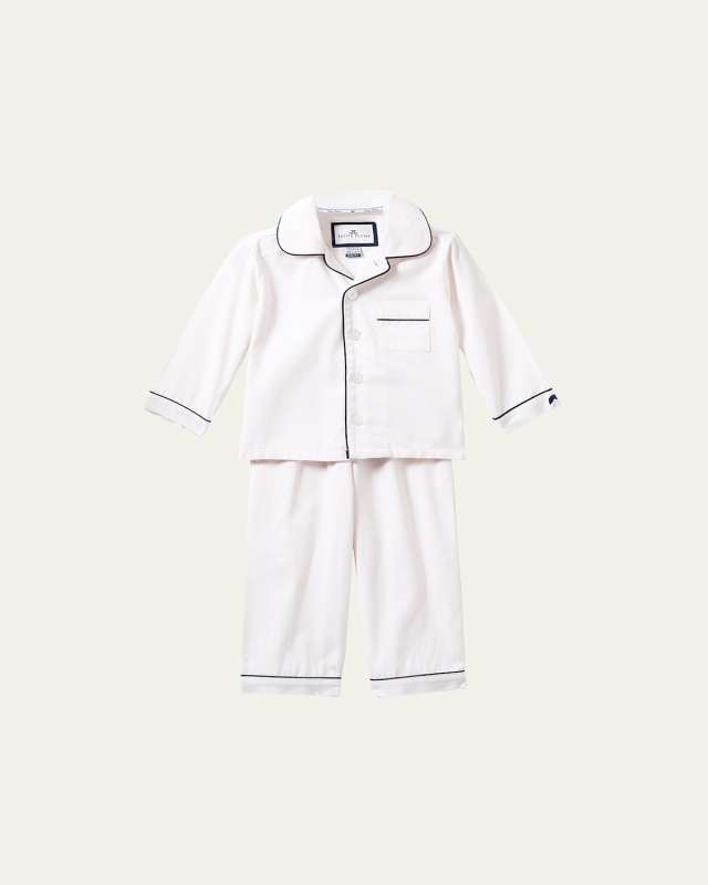 Solid Pajama Set w/ Contrast Piping, Size 6M-14